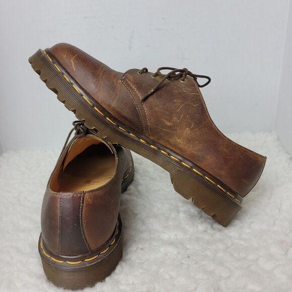Dr. Martens Made in England Brown Leather Derby Shoe Men’s 8 AW1561 Vintage 90's - Picture 6 of 10